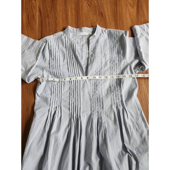 House Of Pom Dress Size Small V-Neck Blue 3/4 Sleeve Pockets Stripes - Picture 6 of 10
